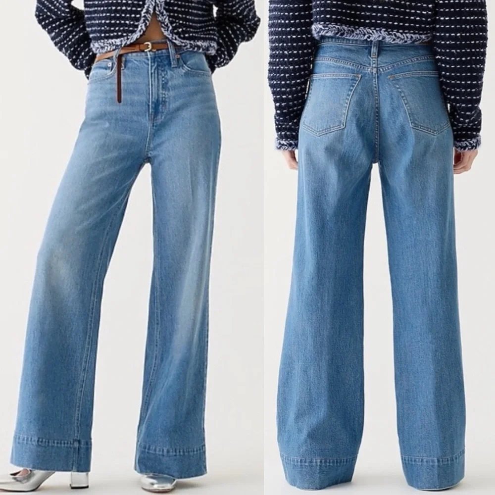 J. Crew Denim Chambray Trouser Wide Leg Jeans